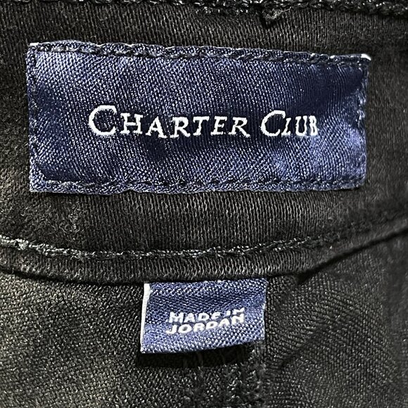 Charter Club Black Jeans Lexington Straight Size 14 Stretch - Picture 3 of 6